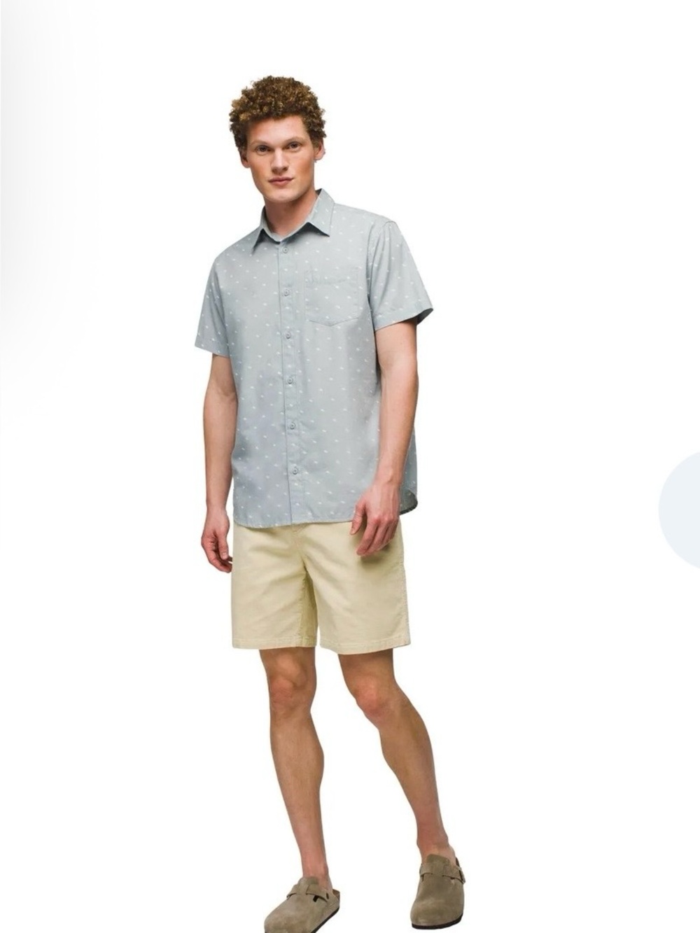 NWT Prana Men’s Tinline Button Down Short Sleeve Shirt Quarry Cloud- XL - Picture 4 of 12